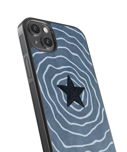 Blue Spiral Star Abstract Glass Phone Case Cover