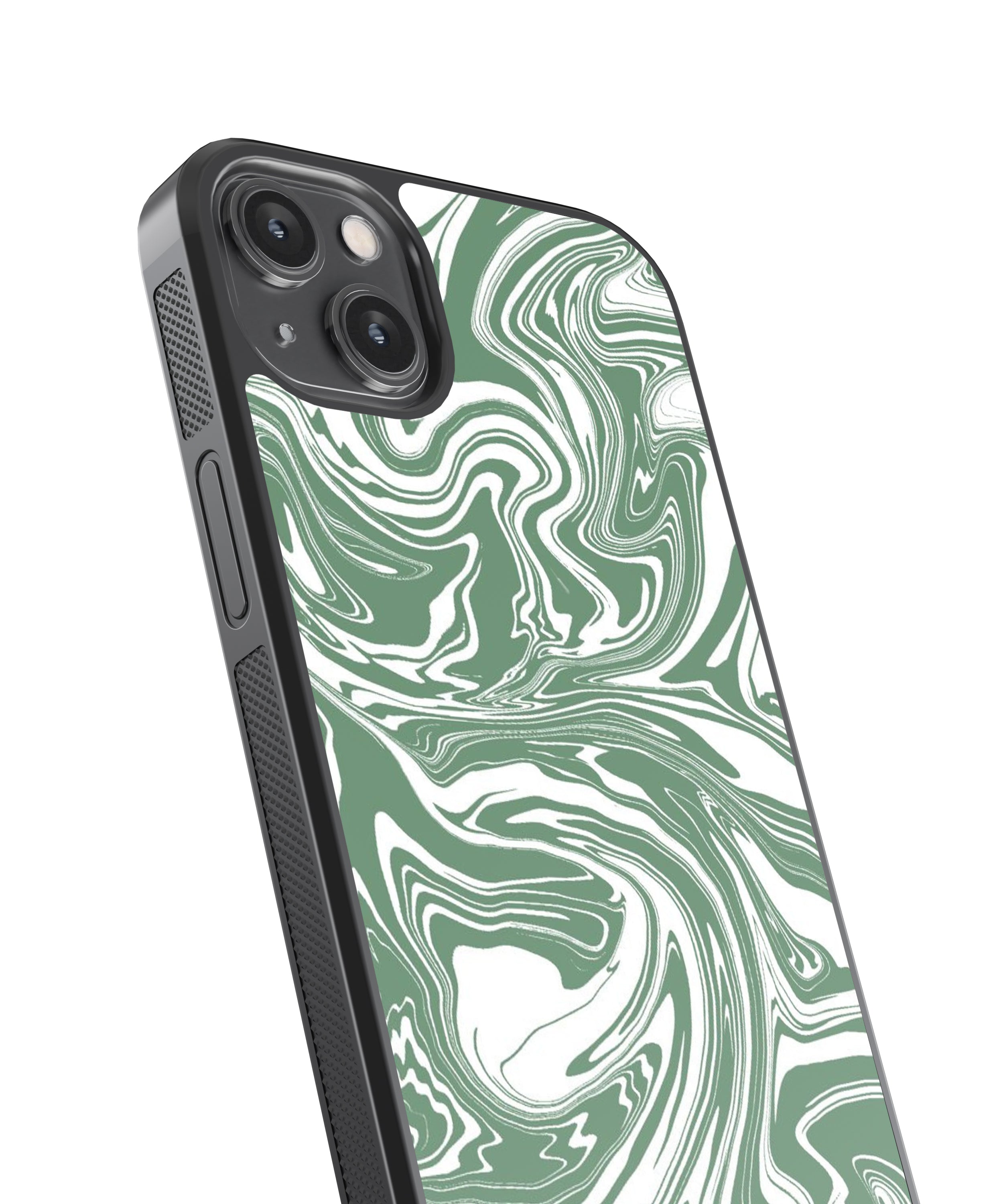 Green Marble Abstract Glass Phone Case Cover