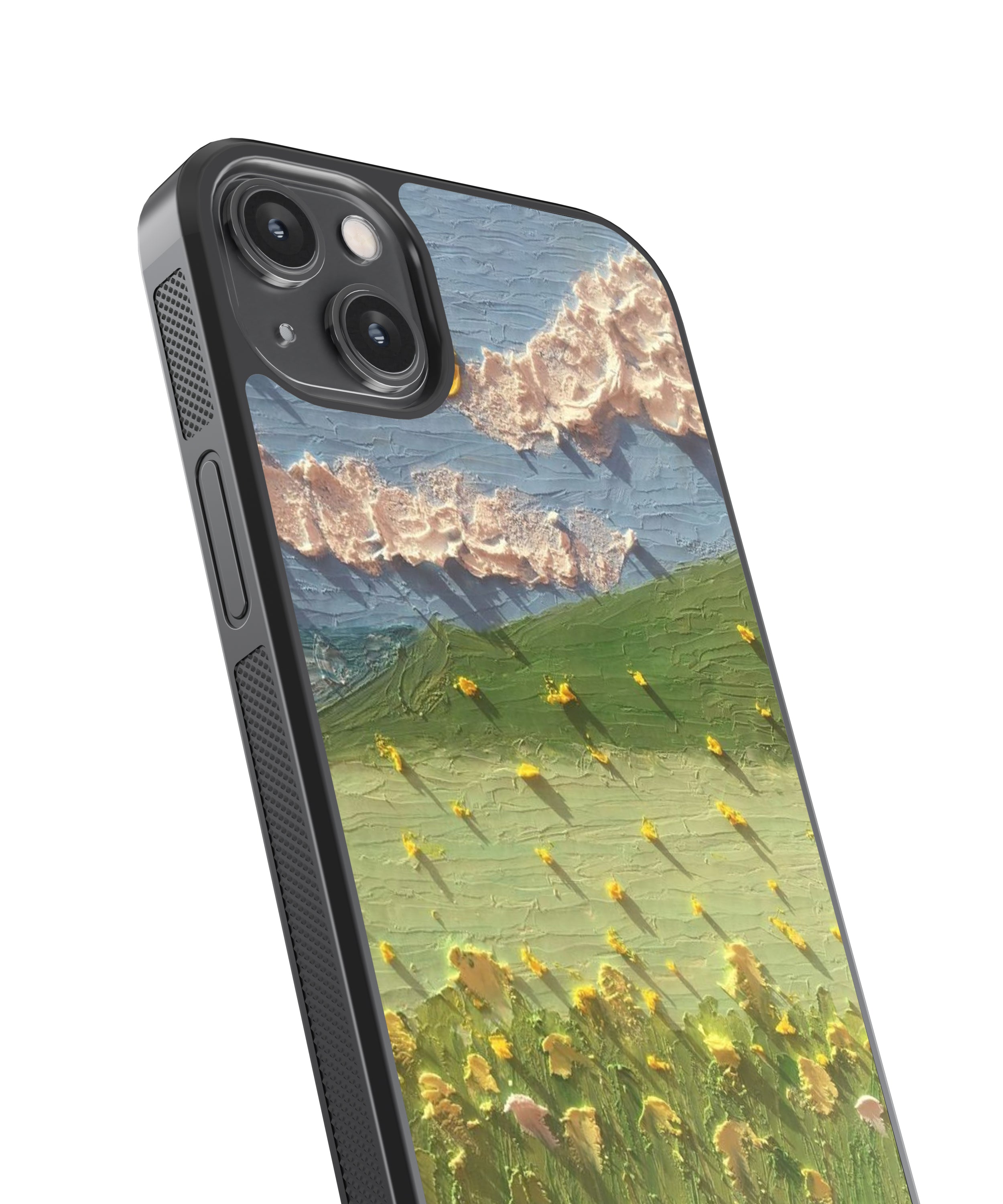 Grass Field Art Abstract Glass Phone Case Cover