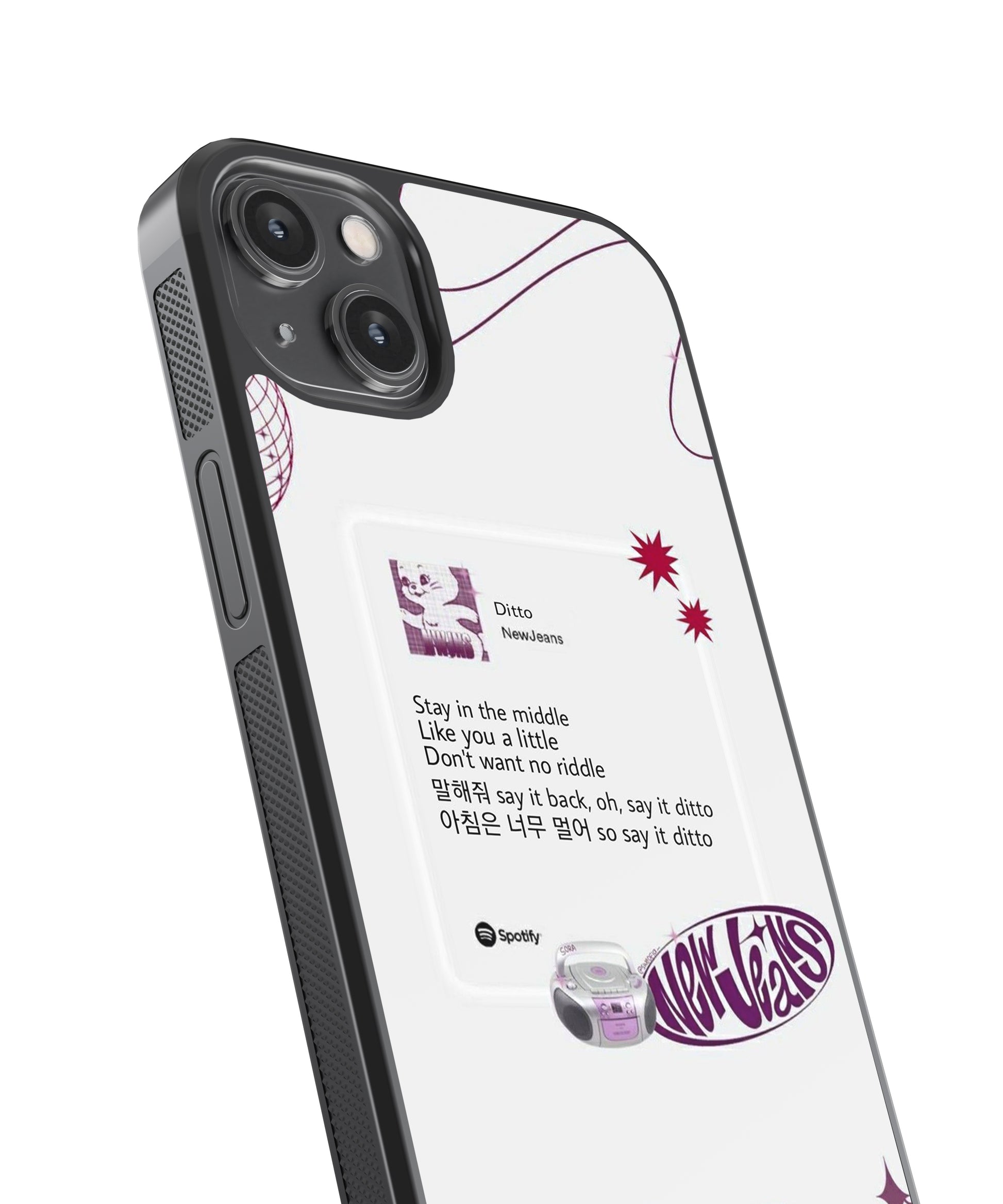 NewJeans Ditto Spotify Glass Phone Case Cover NewJeans Ditto Spotify Glass Phone Case Cover