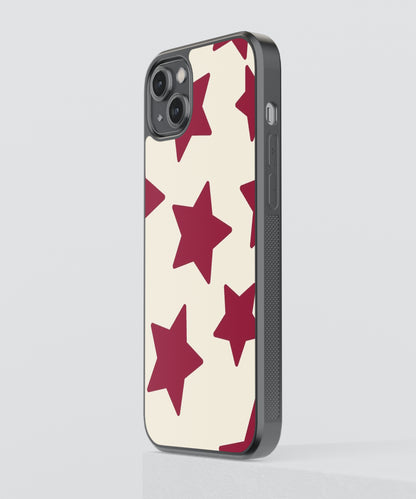 Star Pattern Glass Phone Case Cover