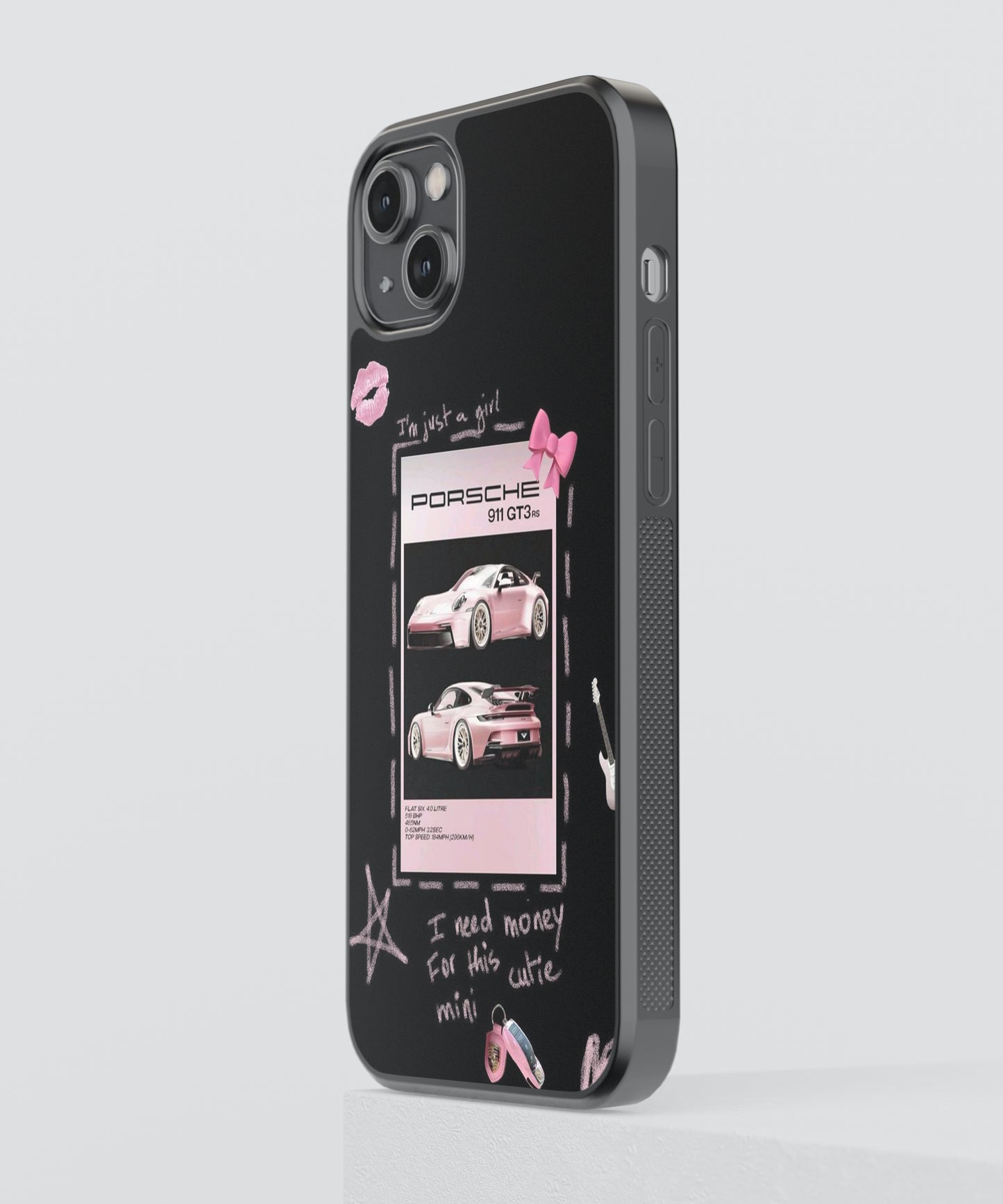 Porsche Coquette Car Glass Phone Case Cover