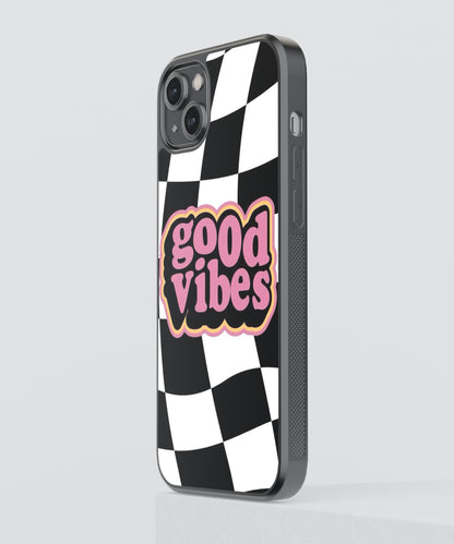 Good Vibes Pattern Glass Phone Case Cover