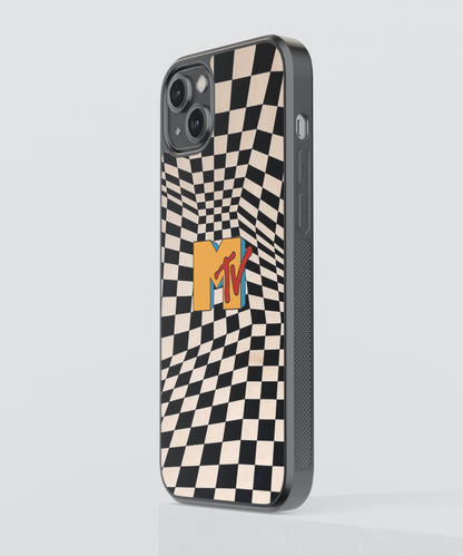 MTV Checkers Pattern Glass Phone Case Cover