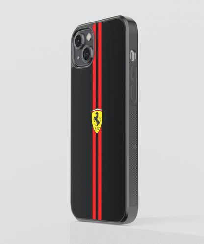 Ferrari Stripes Car Glass Phone Case Cover