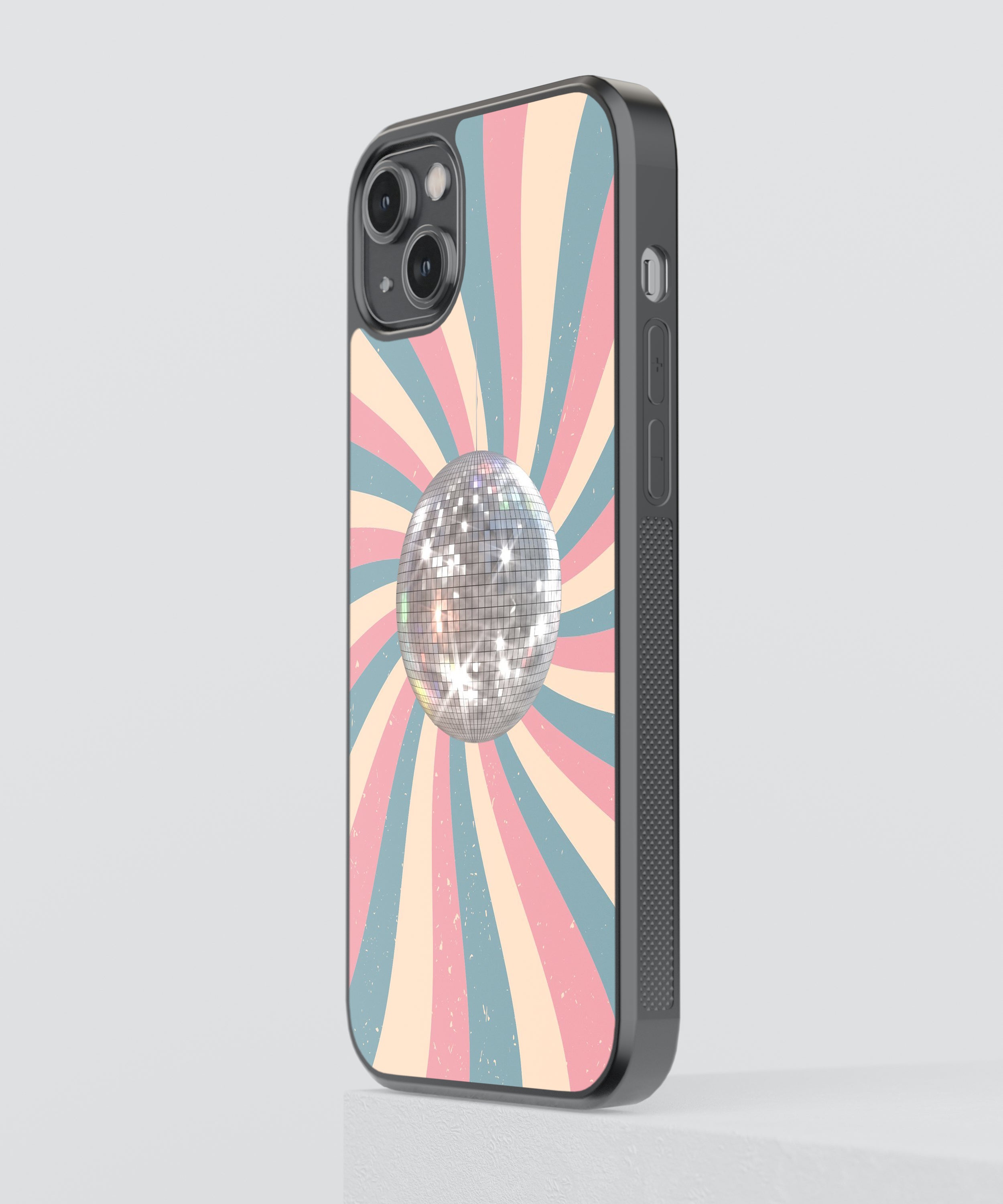 Disco Pattern Glass Phone Case Cover