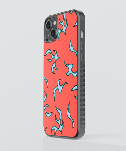 Red Flames Pattern Glass Phone Case Cover