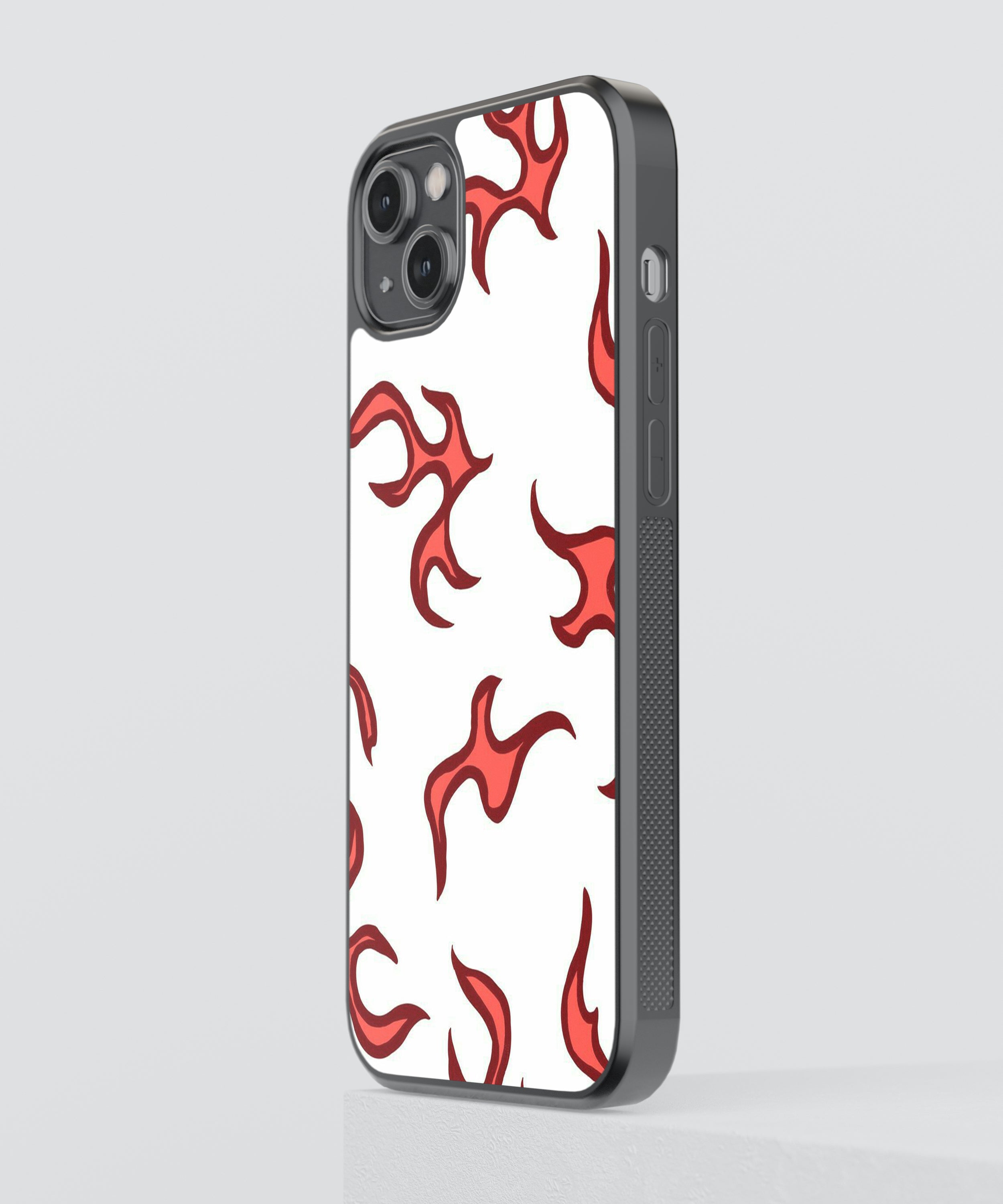 Red Flames Pattern Abstract Glass Phone Case Cover