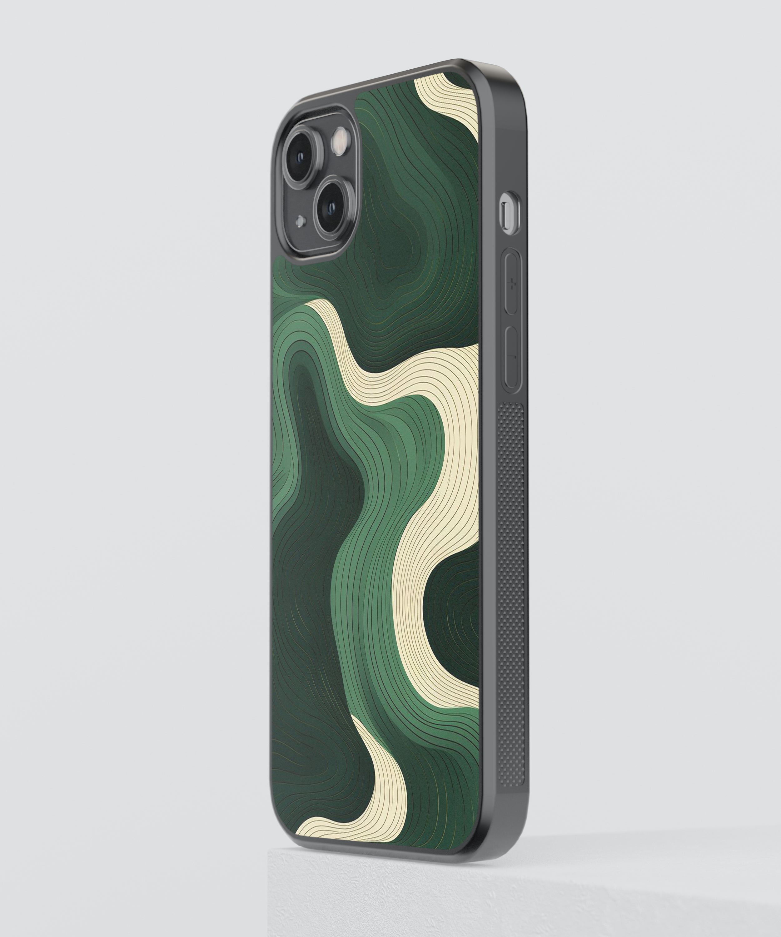 Dark Green Pattern Abstract Glass Phone Case Cover