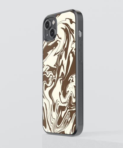 Brown Marble Abstract Glass Phone Case Cover