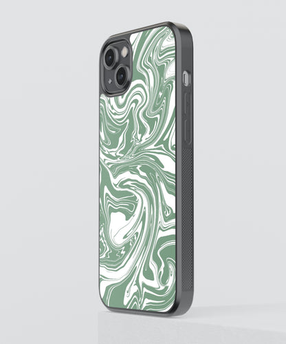 Green Marble Abstract Glass Phone Case Cover