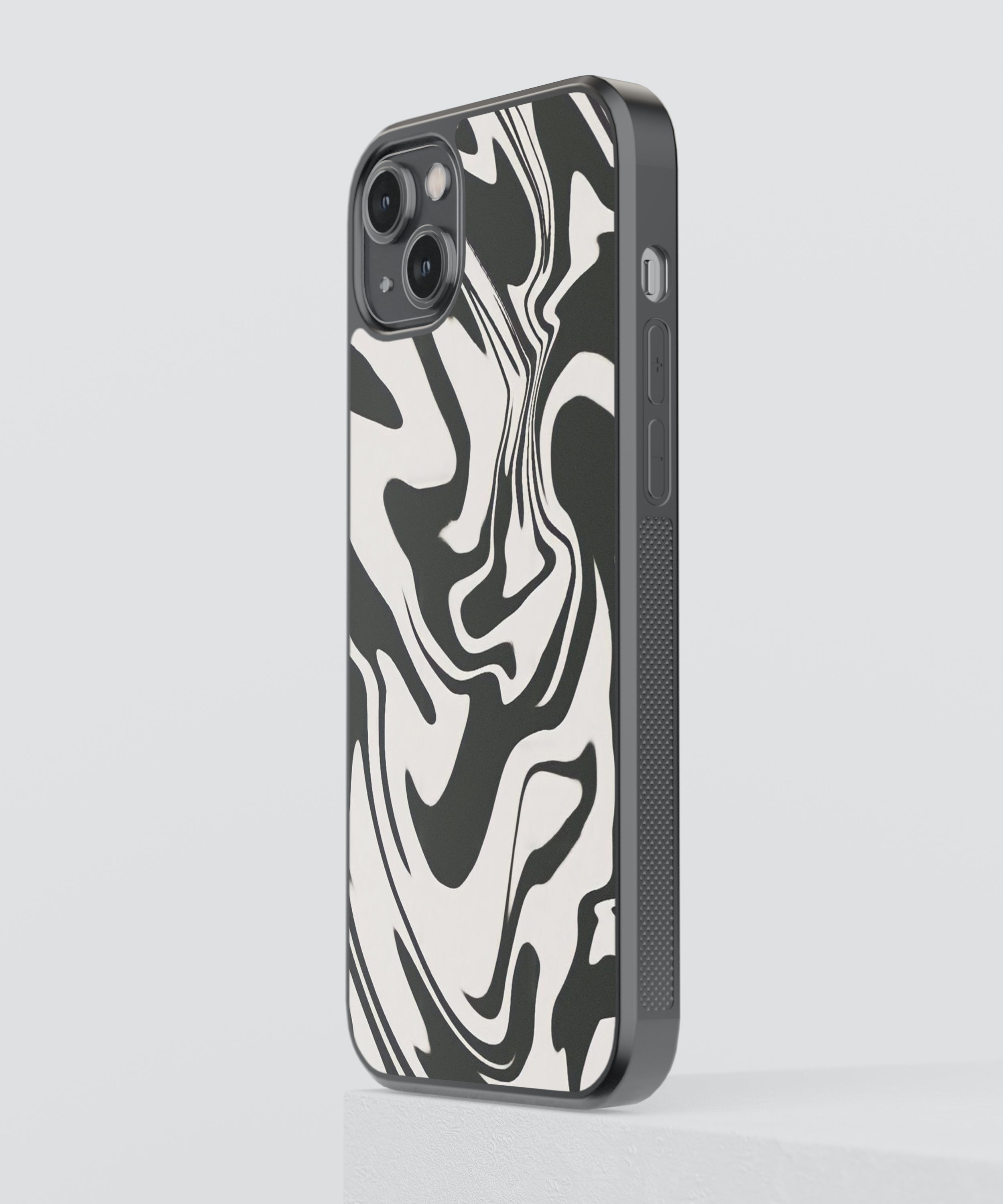 B&W Marble Abstract Glass Phone Case Cover