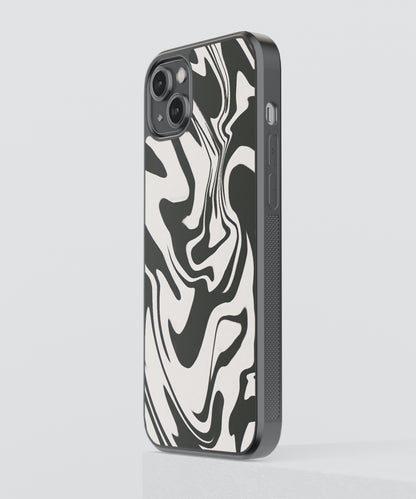 B&W Marble Abstract Glass Phone Case Cover