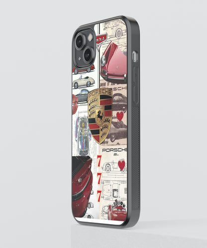 Porsche Aesthetic Glass Phone Case Cover