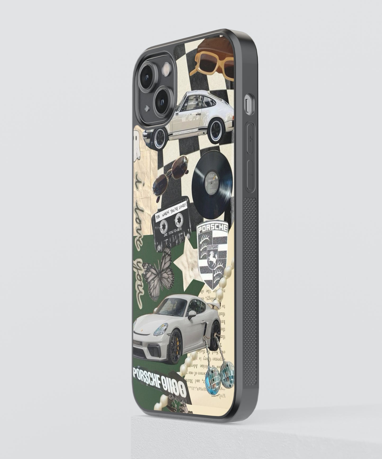 Porsche Vintage Glass Phone Case Cover