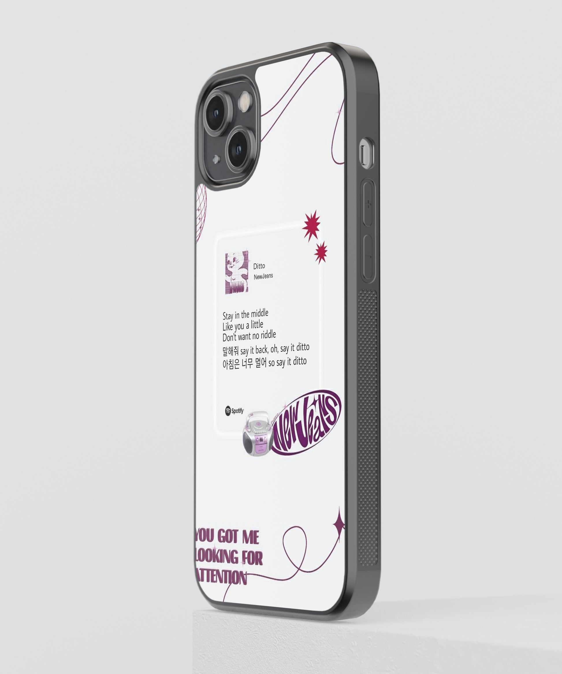 NewJeans Ditto Spotify Glass Phone Case Cover NewJeans Ditto Spotify Glass Phone Case Cover