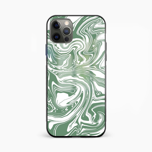 Green Marble Abstract Glass Phone Case Cover - Aesthetic Phone Covers - Culltique