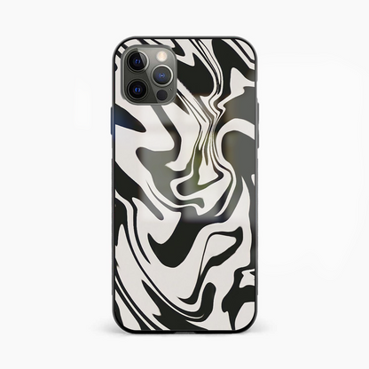 B&W Marble Abstract Glass Phone Case Cover - Aesthetic Phone Covers - Culltique
