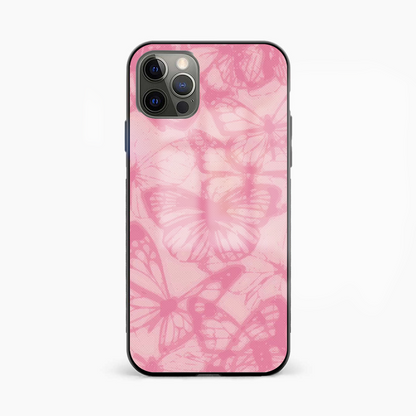 Butterflies Pink Abstract Glass Phone Case Cover - Aesthetic Phone Covers - Culltique