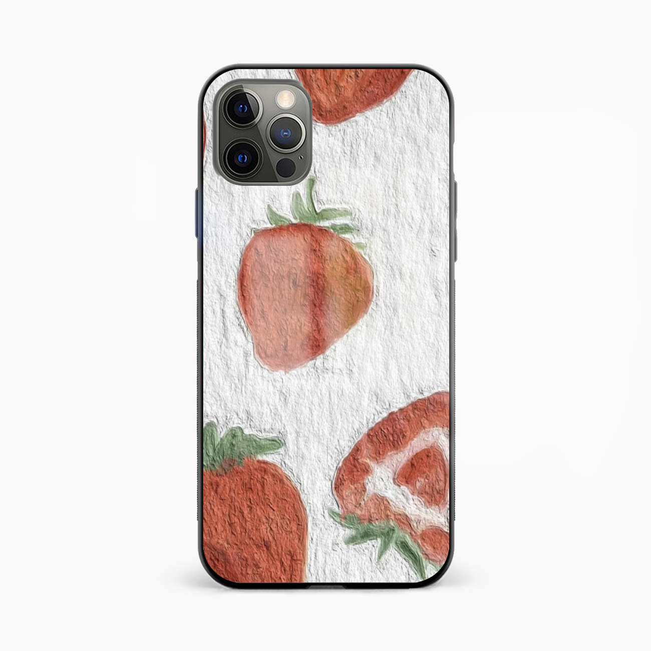 Strawberries Artwork Abstract Glass Phone Case Cover - Aesthetic Phone Covers - Culltique