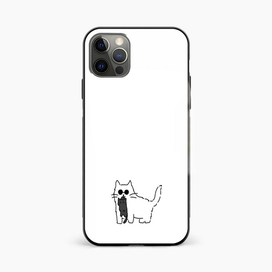 Gojo Cat Anime Glass Phone Case Cover - Aesthetic Phone Covers - Culltique