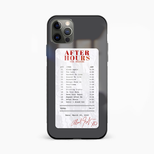 After Hours Guest Check Spotify Glass Phone Case Cover - Aesthetic Phone Covers - Culltique