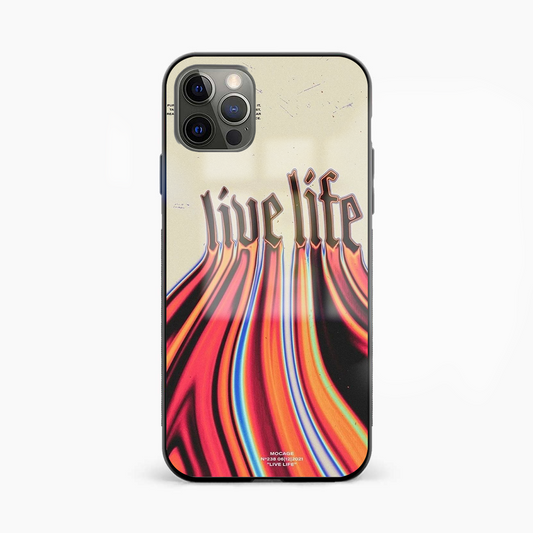 Live Life Abstract Glass Phone Case Cover - Aesthetic Phone Covers - Culltique
