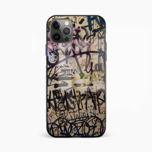 Black Graffiti Abstract Glass Phone Case Cover - Aesthetic Phone Covers - Culltique