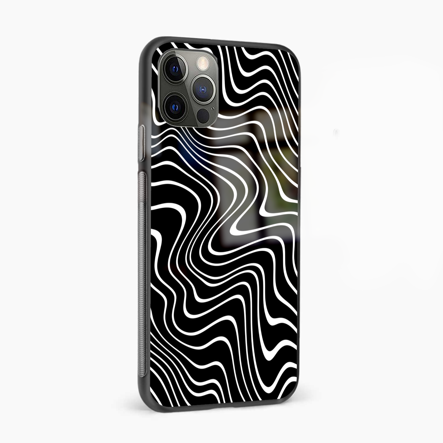 B&W Pattern Abstract Glass Phone Case Cover - Aesthetic Phone Covers - Culltique