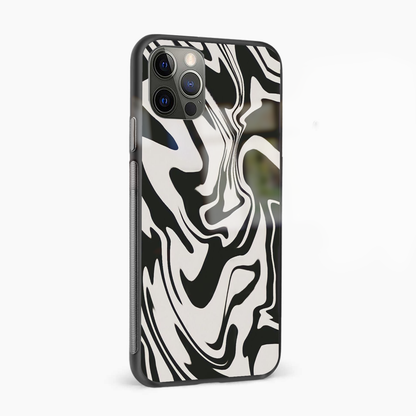 B&W Marble Abstract Glass Phone Case Cover - Aesthetic Phone Covers - Culltique