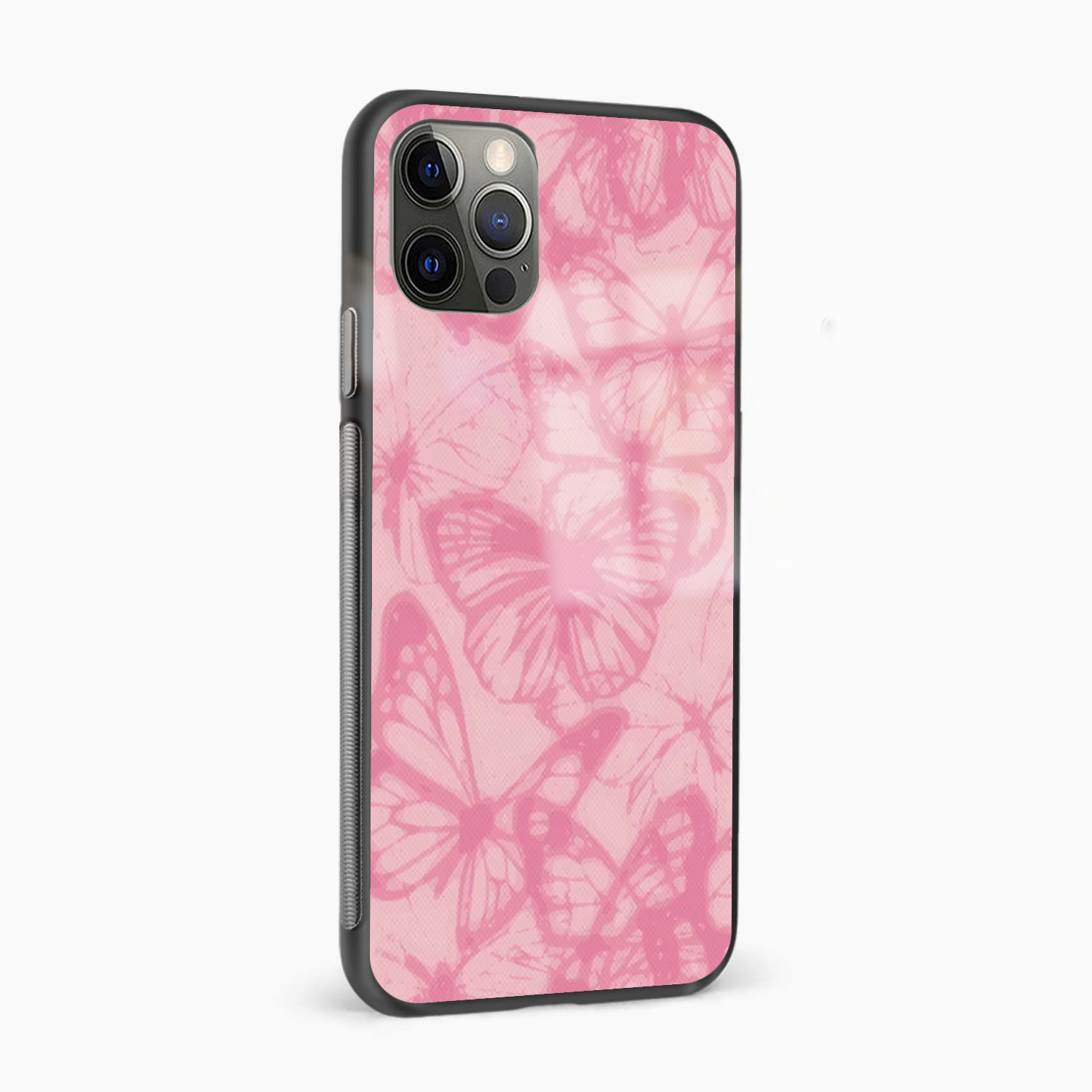 Butterflies Pink Abstract Glass Phone Case Cover - Aesthetic Phone Covers - Culltique