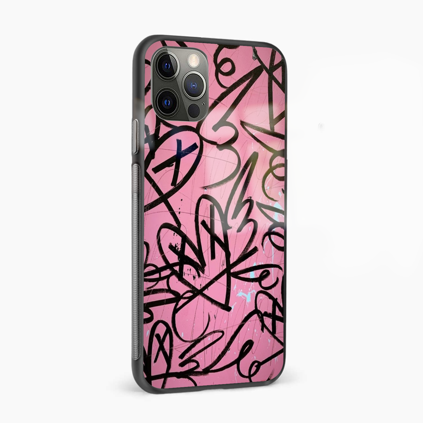 Pink Graffiti Abstract Glass Phone Case Cover - Aesthetic Phone Covers - Culltique