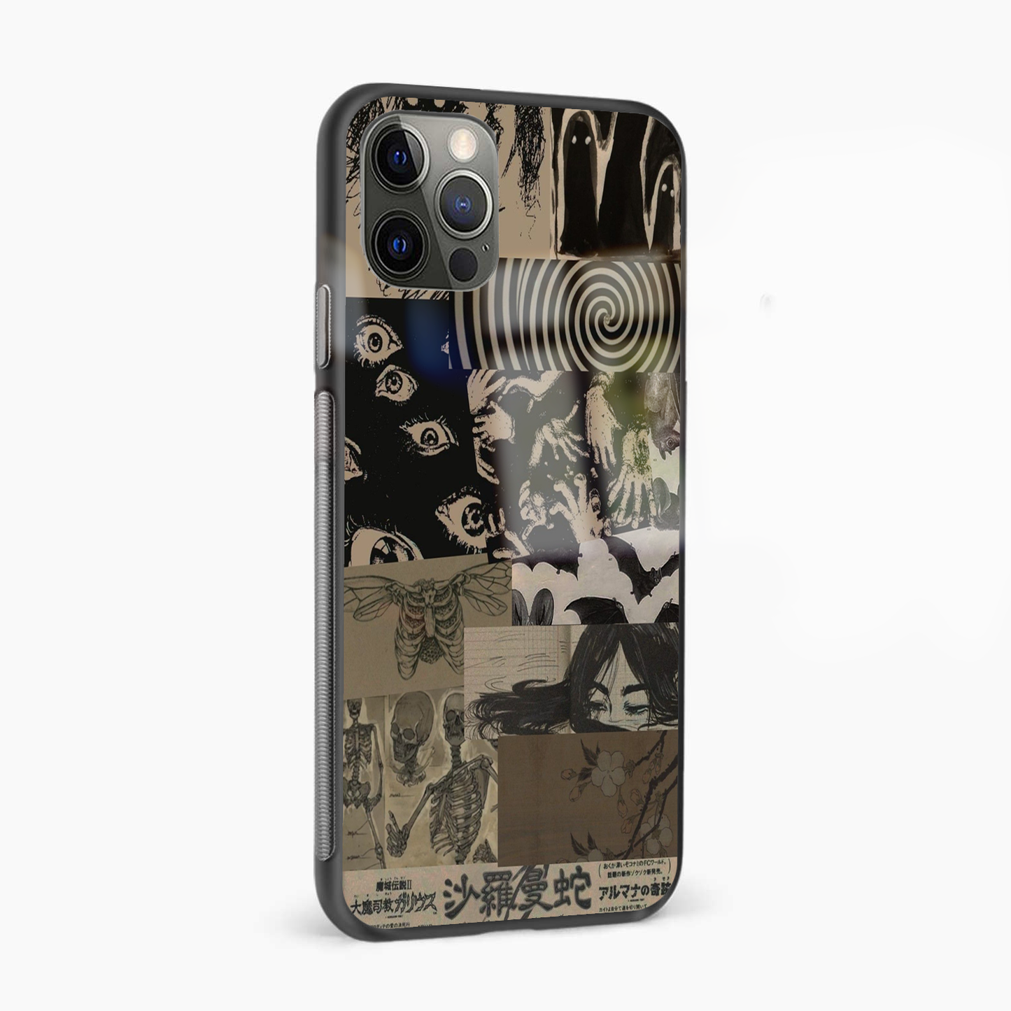 Japanese Dark Aesthetic Abstract Glass Phone Case - Aesthetic Phone Covers - Culltique
