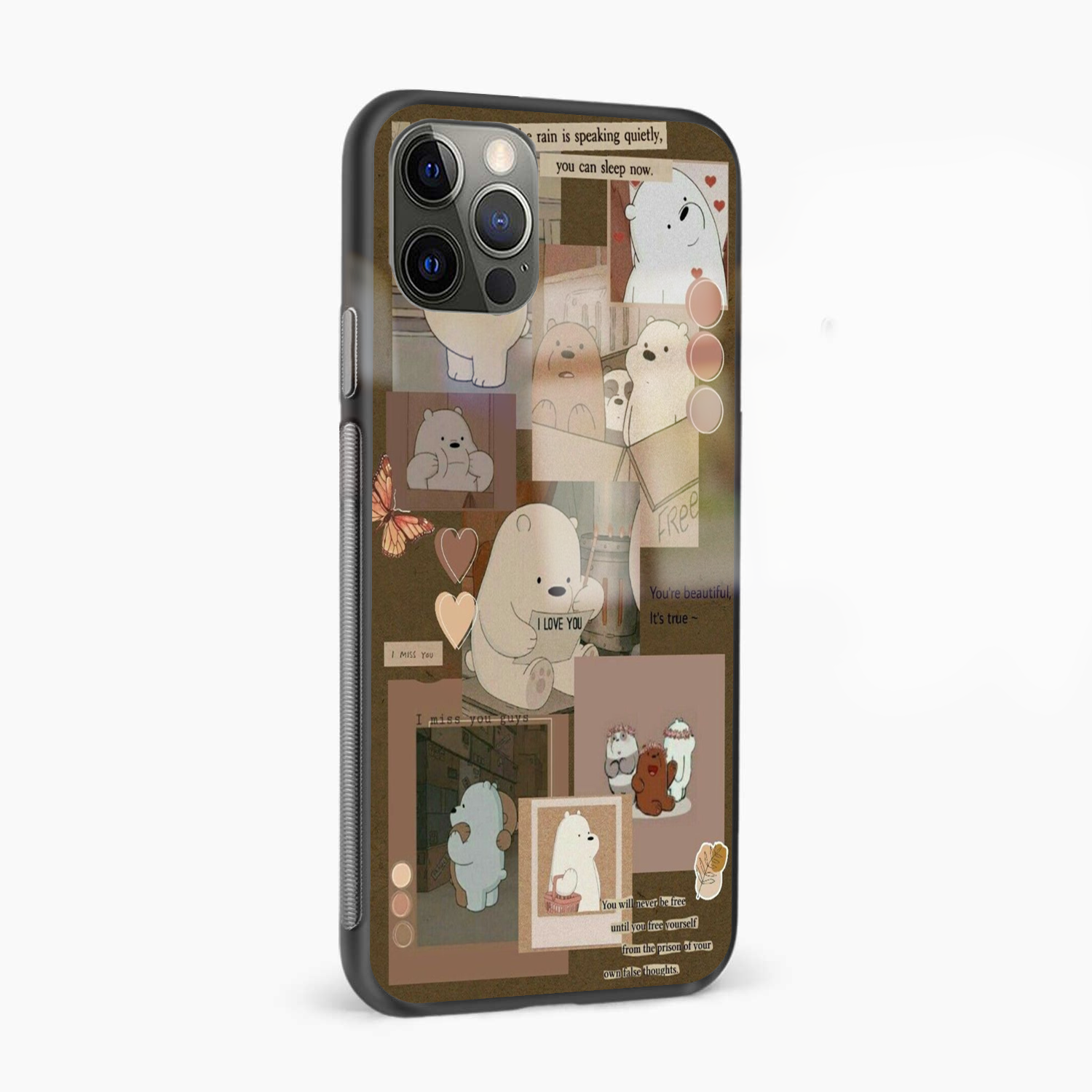 Cute Bear (For Her) Aesthetic Glass Phone Case Cover by Culltique