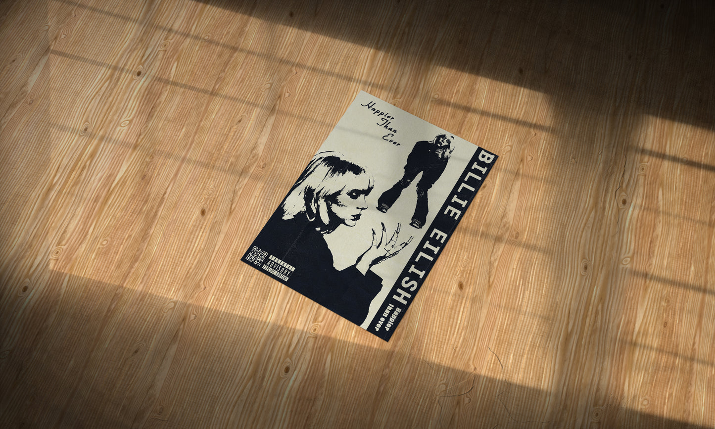 Billie Eilish Monochrome Spotify Aesthetic Metal Poster - Aesthetic Phone Cases - Culltique