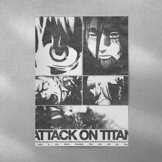 Attack on Titan Anime Aesthetic Metal Poster