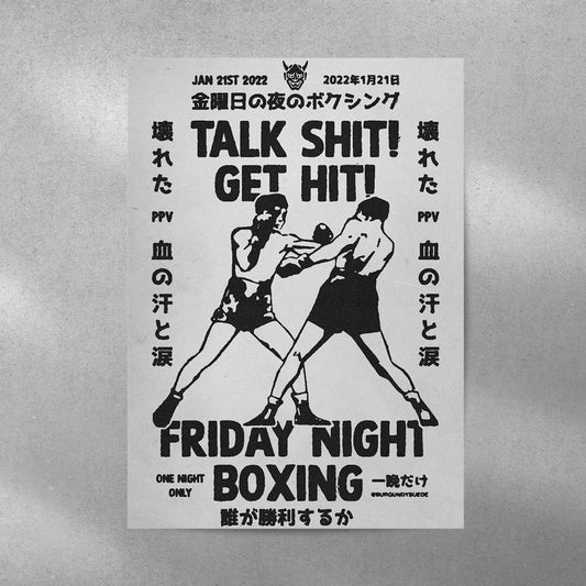 Boxing Pop Culture Aesthetic Metal Poster