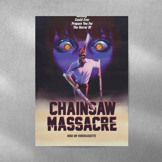Chainsaw Man Massacre Anime Aesthetic Metal Poster