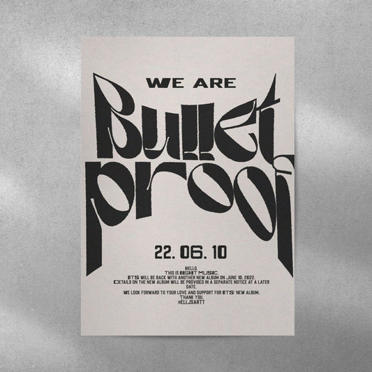 BTS Bullet Proof K-Pop Aesthetic Metal Poster - Aesthetic Phone Cases - Culltique