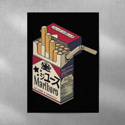 Cigarettes Anime Aesthetic Metal Poster