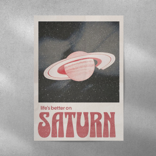 Saturn Abstract Aesthetic Metal Poster - Aesthetic Phone Cases - Culltique