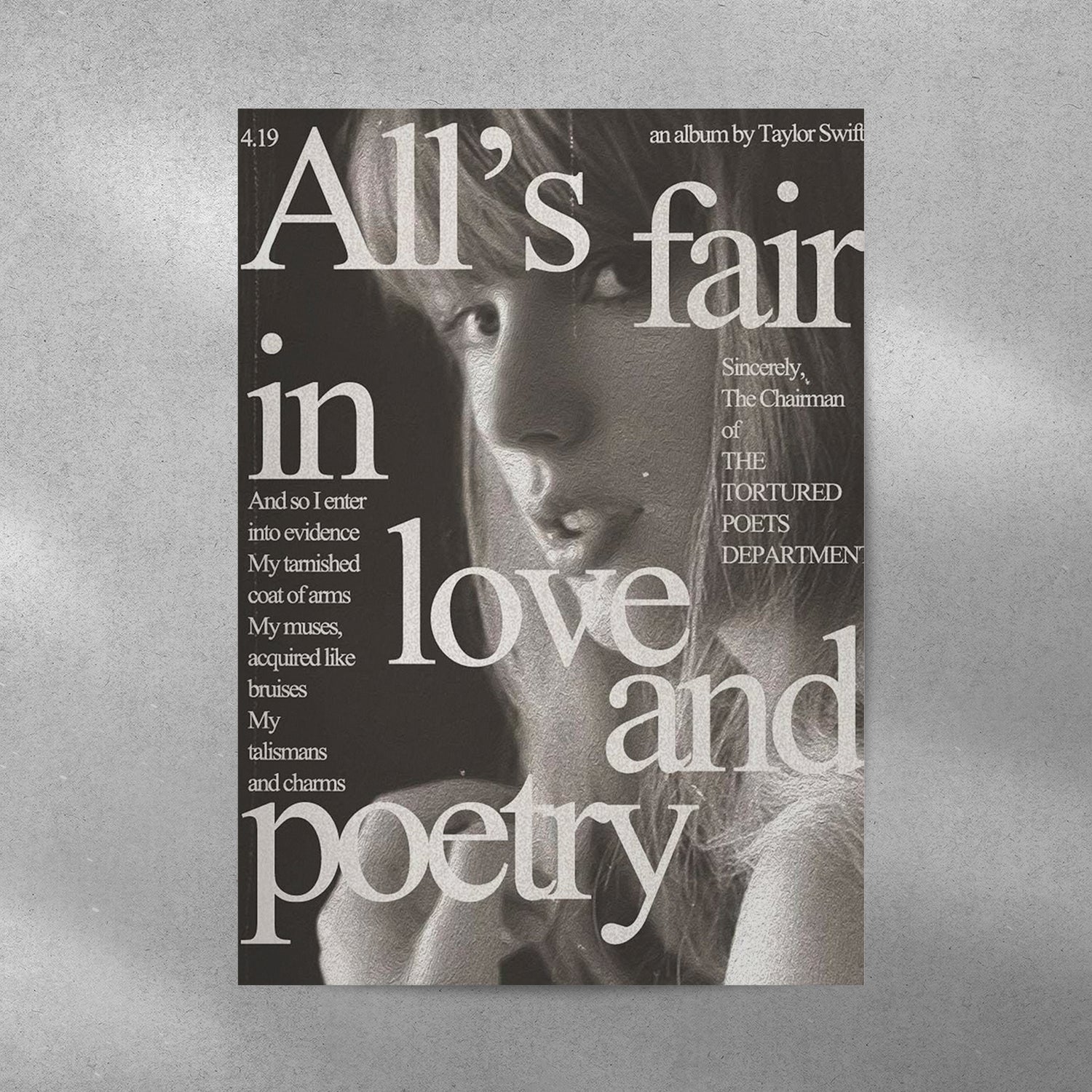 Taylor Swift Love & Poetry Spotify Aesthetic Metal Poster - Aesthetic Phone Cases - Culltique