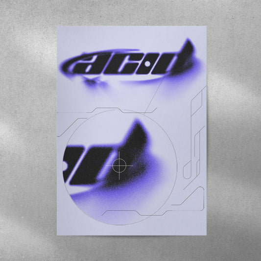 Acid Y2K Aesthetic Metal Poster
