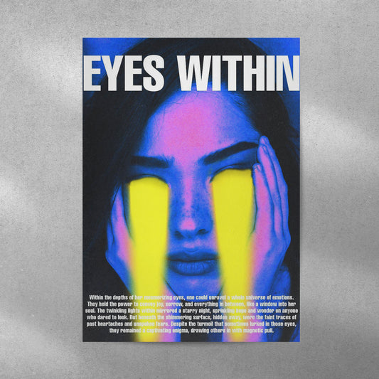 Eyes Within Y2K Aesthetic Metal Poster