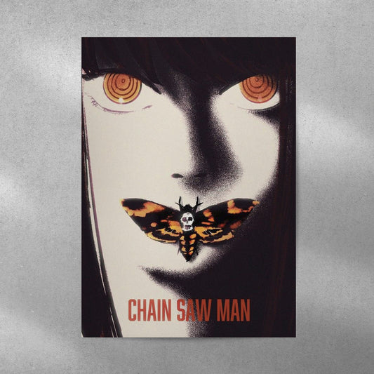 Chainsaw Man Butterfly Anime Aesthetic Metal Poster