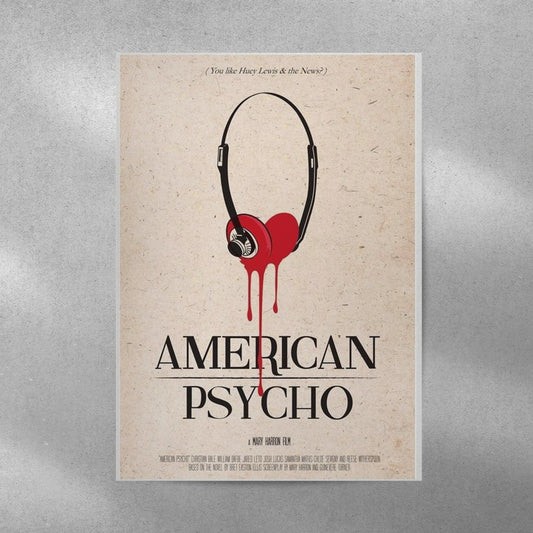 American Psycho Pop Culture Aesthetic Metal Poster