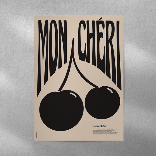 Mon Cherry Abstract Aesthetic Metal Poster