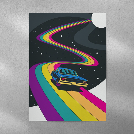 Space Trip Abstract Aesthetic Metal Poster