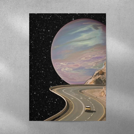 Road Trip Abstract Aesthetic Metal Poster