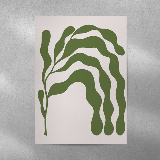 Plant Abstract Aesthetic Metal Poster